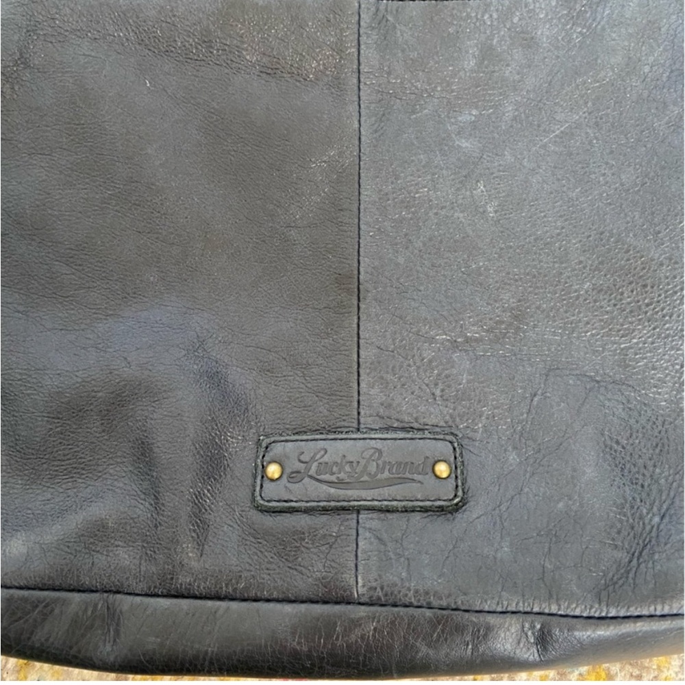 Lucky Brand Navy Blue Patchwork Leather Bag Crossbody Strap - Picture 8 of 9
